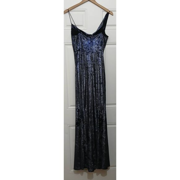 Nicole miller collection Sz 6 burnout velvet blue sapphire elegant evening dress - Picture 5 of 8